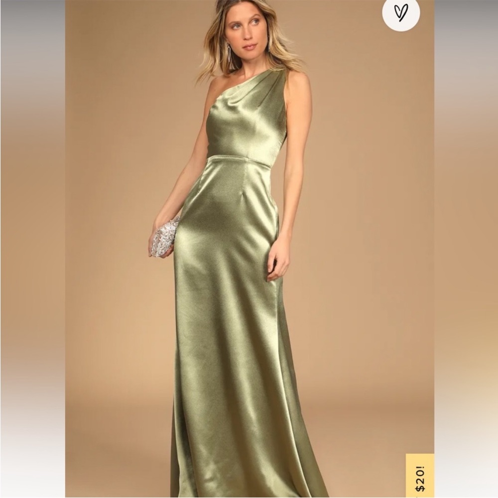 Green silk maxi dress